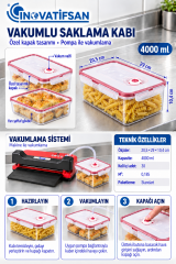 Vakumlu Saklama Kabı 4 Litre