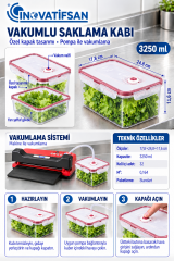 Vakumlu Saklama Kabı 3 Litre