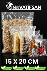 Vakum Torbası Tırtıklı 15x20 Cm 1 KG (204 ADET) Vakumlu Poşet Ev Tipi