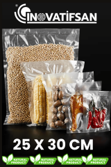 Vakum Torbası Tırtıklı 25x30 Cm 1 KG (79 ADET) Vakumlu Poşet Ev Tipi