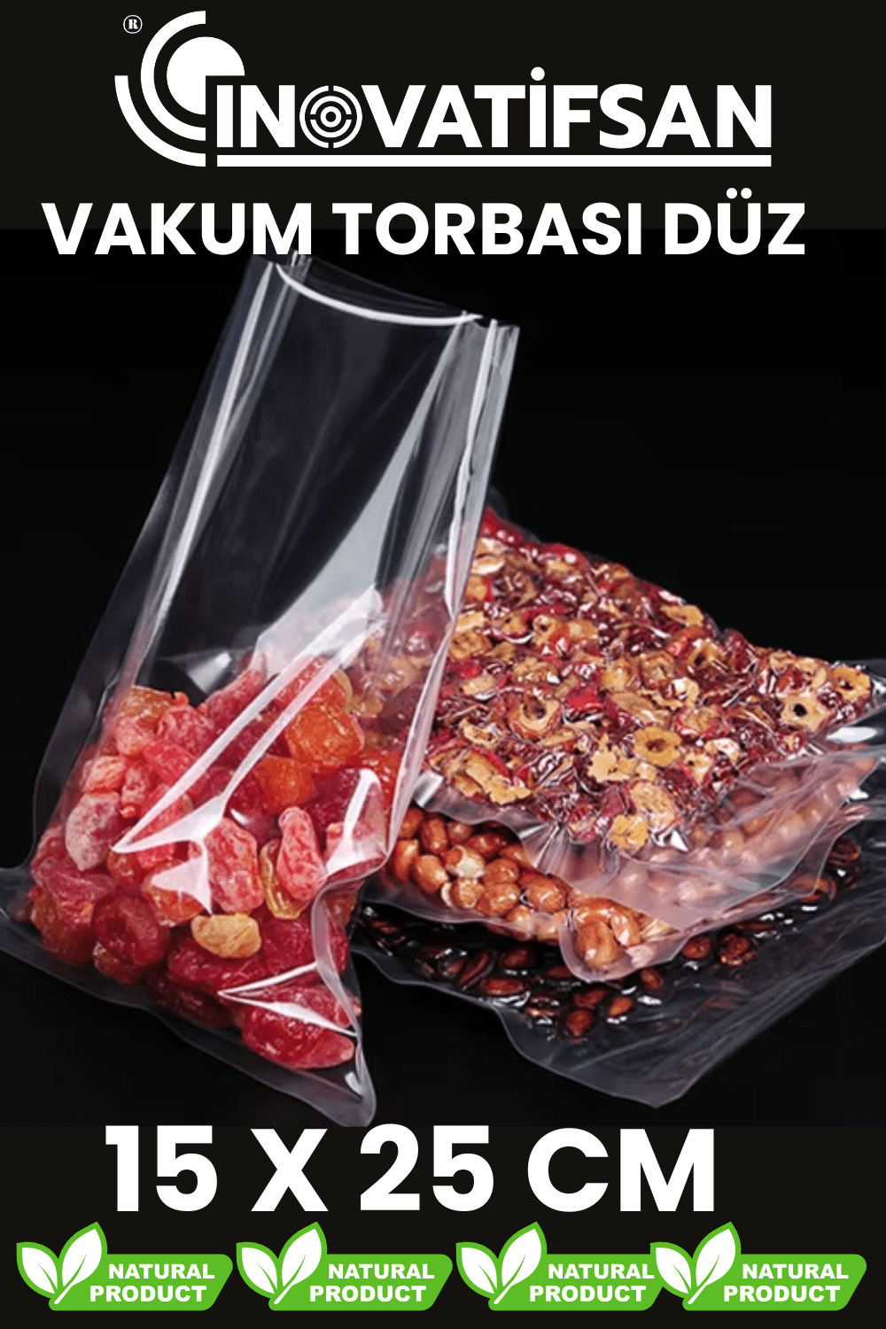 Vakumlu Poşet Düz Endüstriyel 15x25 cm
