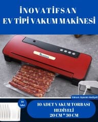 Ev Tipi Vakum Makinesi Kırmızı Kavanoz Vakumlama Hazneli