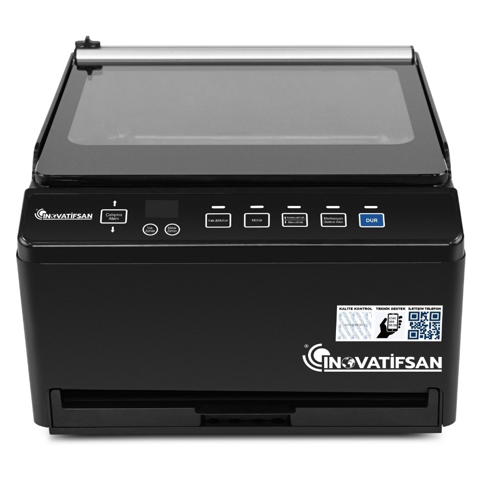 Endüstriyel Hazneli Ev Tipi Vakum Makinesi Siyah